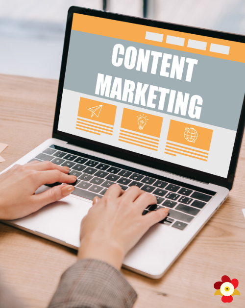 Content marketing plan displayed on a laptop